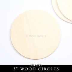 3 Inch Wood Circles - 3 inch x 1/8 inch 50 Pack