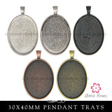 Glass & Pendant Tray Necklace Kit - 30x40 Oval Cabochons
