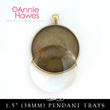 1.5 inch Circle Pendant Trays 5 Color Options (38mm)