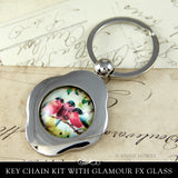 Aanraku Blank Key Holder With Glass - Flower