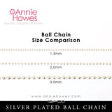 Ball Chains, 2.0mm - Limited Editions: Coppery Gunmetal Cerulean Blue