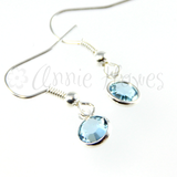 Swarovski Crystal Birthstone Charms - Rhodium Plated - Single Loop