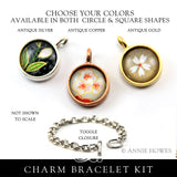 Photo Frame Charm Bracelet Circle or Square Kit