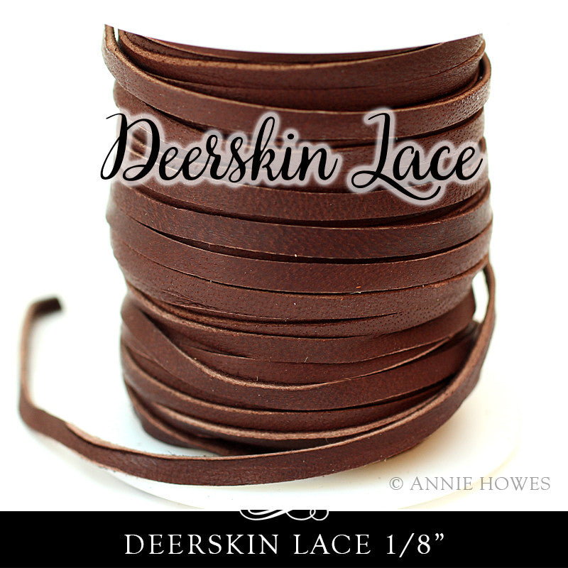 Deerskin Lace Leather 3mm - 1/8 Inch Chocolate Brown - 50 ft Spool