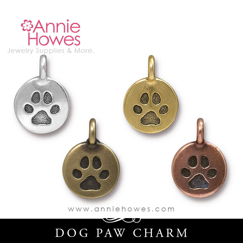 Paw Print Charm. TierraCast.