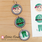 Santa, Elf, and Snowman 1" Circle Image Sheet. PDF Digital Download for Bottle Caps, Pendants, and Hair Bows.