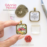 Puffy Glass & Pendant Tray Necklace Kit - 1 Inch Square Puffy