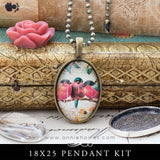 Glass & Pendant Tray Necklace Kit - 18x25 Oval Cabochon Kit