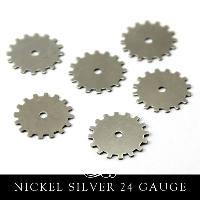 Nickel Silver Metal Stamping Blank 24G 3/4 Inch Solid Gear