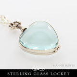Sterling Silver Glass Locket - Heart
