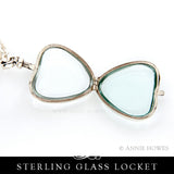 Sterling Silver Glass Locket - Heart