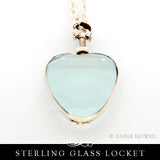 Sterling Silver Glass Locket - Heart