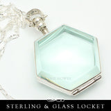 Sterling Silver Glass Locket - Hexagon