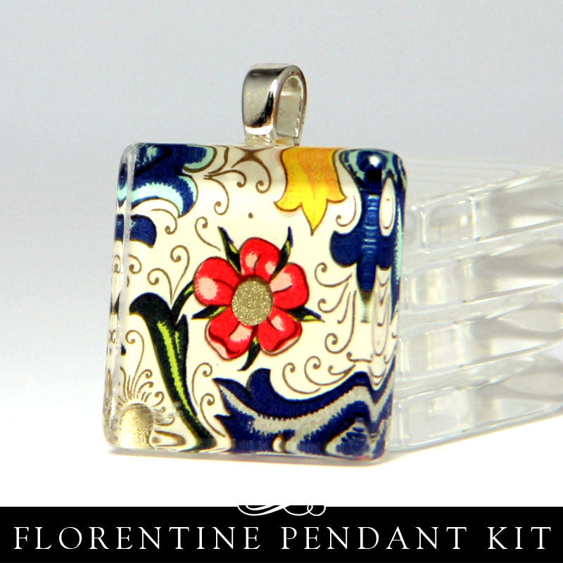 Square Glass Necklace Kit - Florentine Papers