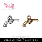 Six Shooter Gun Charm. TierraCast.