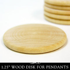 Wood Circle / Disc (beveled) - 1-1/2 Inch x 1/8 Inch