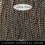 Ball Chains, 2.0mm - Limited Editions: Coppery Gunmetal Cerulean Blue