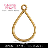 Open Frame Pendant Blank in Antique Silver or Antique Gold - Nunn Design