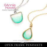 Open Frame Pendant Blank in Antique Silver or Antique Gold - Nunn Design