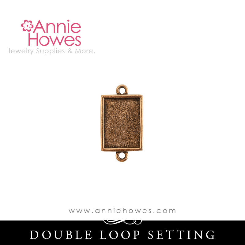 Mini Rectangle Charm Setting - Double Loop - MLDR Nunn Design