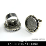 Ornate Ring - 20mm with Bezel. Nunn Design.