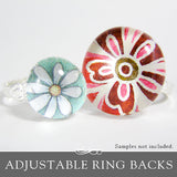 Adjustable Glue Pad Ring Setting Blank. 10mm