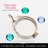 Sterling Silver Glass Locket for Charms - 17mm
