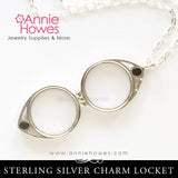 Sterling Silver Glass Locket for Charms - 17mm