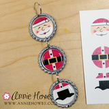 Santa, Elf, and Snowman 1" Circle Image Sheet. PDF Digital Download for Bottle Caps, Pendants, and Hair Bows.
