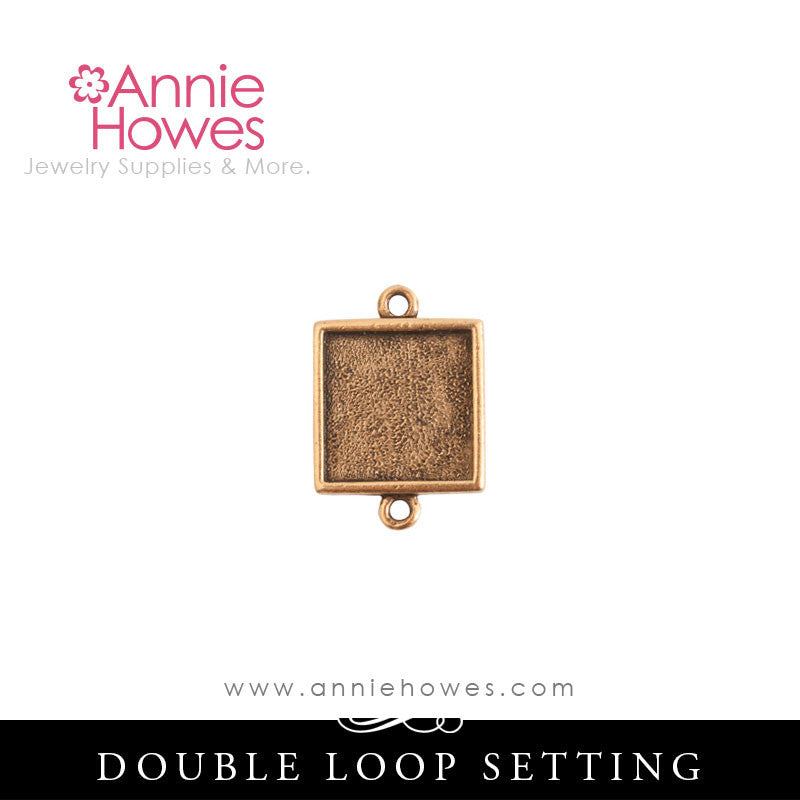 Mini Square Charm Setting - Double Loop - MLDS Nunn Design
