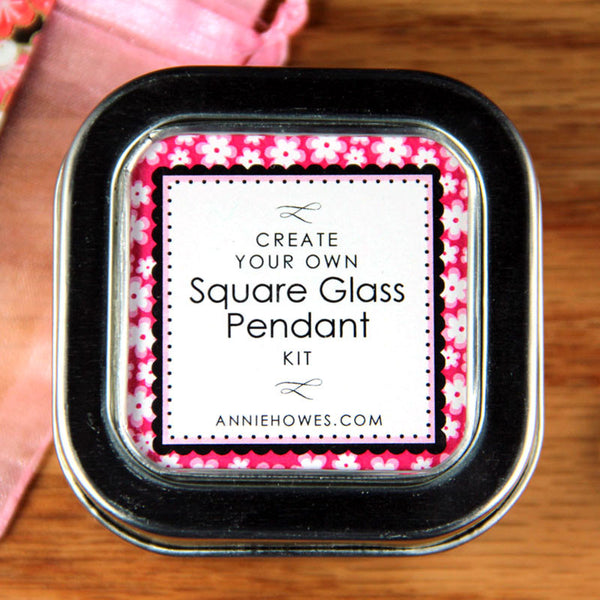Square Glass Necklace Kit Chiyogami Papers Annie Howes