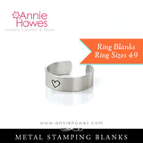 Ring Blanks for Metal Stamping. Aluminum. Sizes 4-6 and 7-9