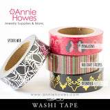 Washi Tape Halloween Spiderweb Christmas Penguins Reindeer Holiday Stripes