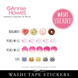 Washi Tape Stickers Kitty Cats flower Petals and Doughnuts