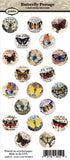 Piddix  - 1 Inch Collage Sheets - Butterfly Postage - Circle