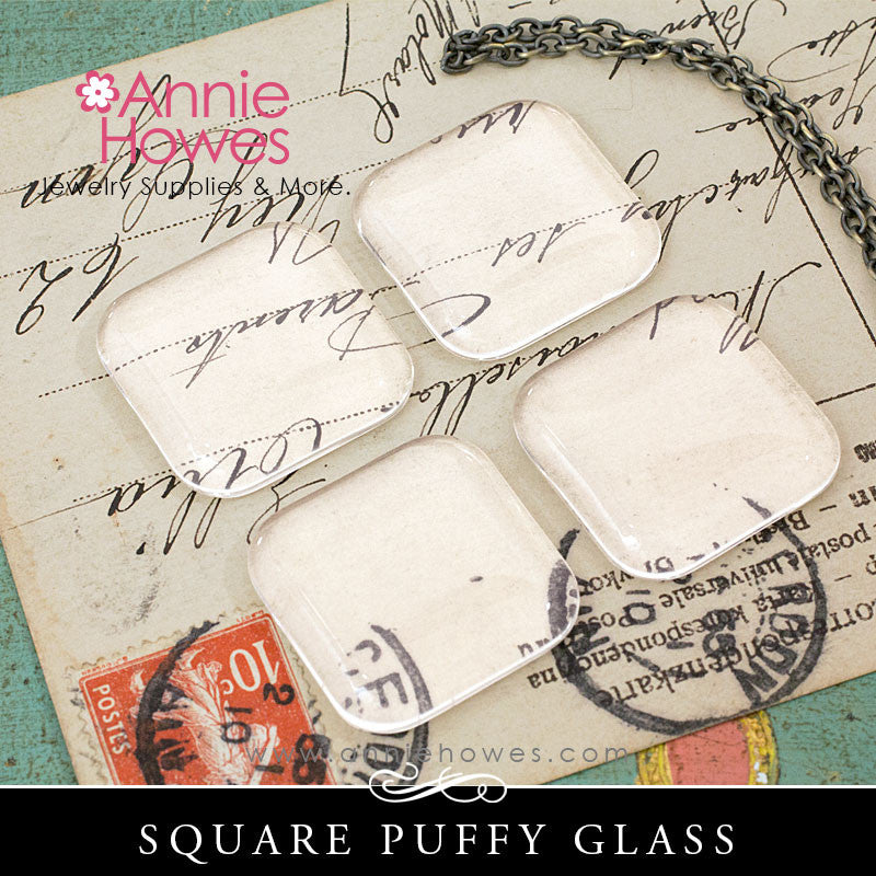 Puffy Glass 25mm 1 Inch Square