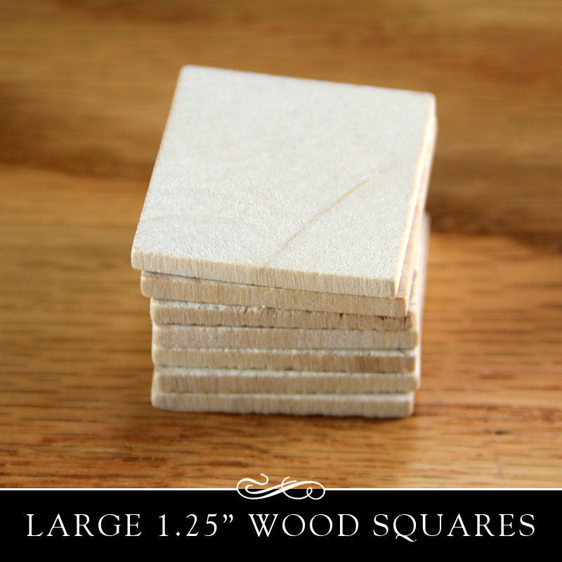 Wooden Square Cut Out (flat) - 1-1/4 Inch x 1/8 Inch