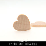 Wood Heart Cut Outs - 1 Inch x 1/8 Inch
