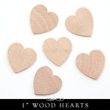 Wood Heart Cut Outs - 1 Inch x 1/8 Inch