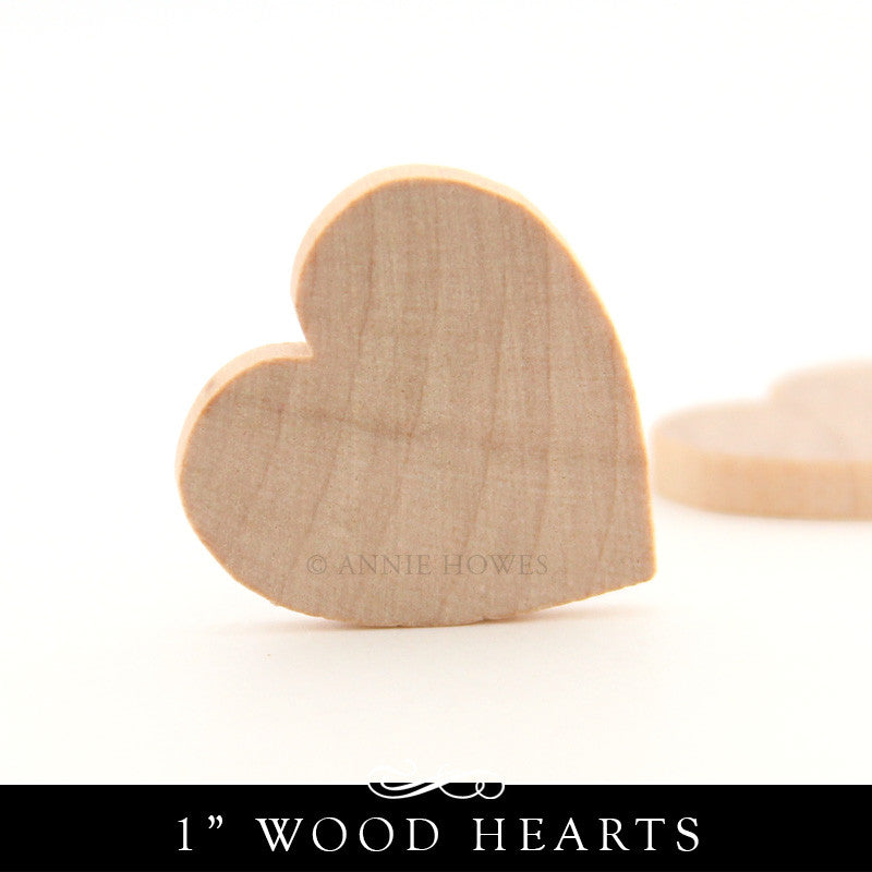 Wood Heart Cut Outs - 1 Inch x 1/8 Inch