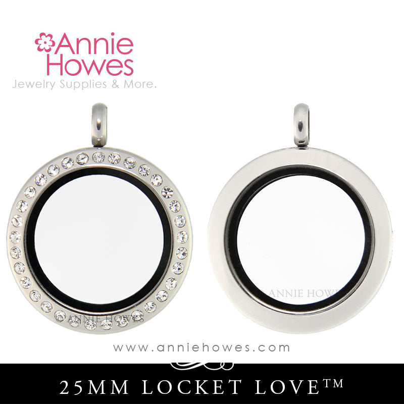 Locket Love 25mm Locket - Plain Frame or CZ, your Choice