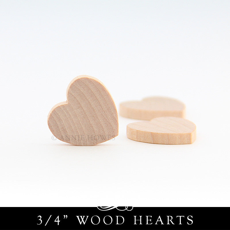 Wooden Heart Cut Outs - 3/4 Inch x 1/8 Inch