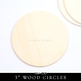 3 Inch Wood Circles - 3 inch x 1/8 inch 50 Pack