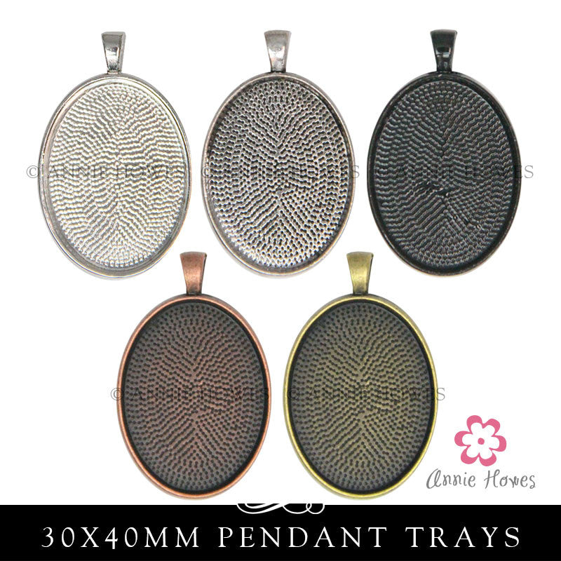 30x40mm Oval Pendant Trays Cabochon Settings.