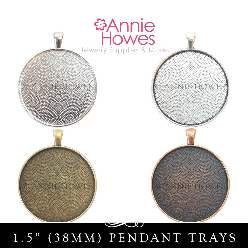 1.5 inch Circle Pendant Trays 5 Color Options (38mm)