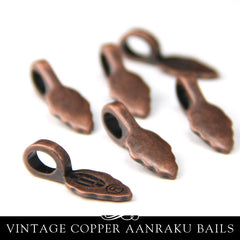 Vintage Copper Leaf Bails - 2 Sizes - Aanraku