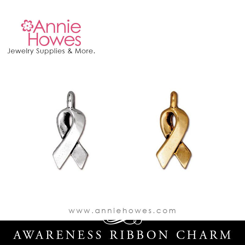 Awareness Ribbon Charm. TierraCast.