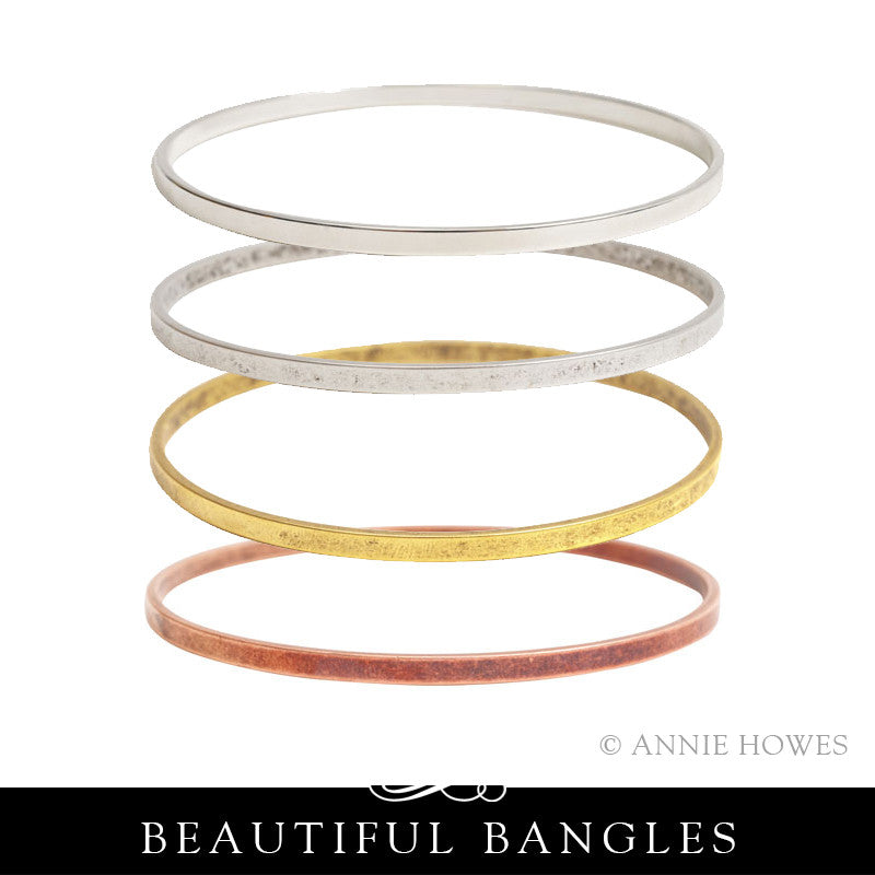 Stacking Bangle Bracelet. Large Flat. Nunn Design.