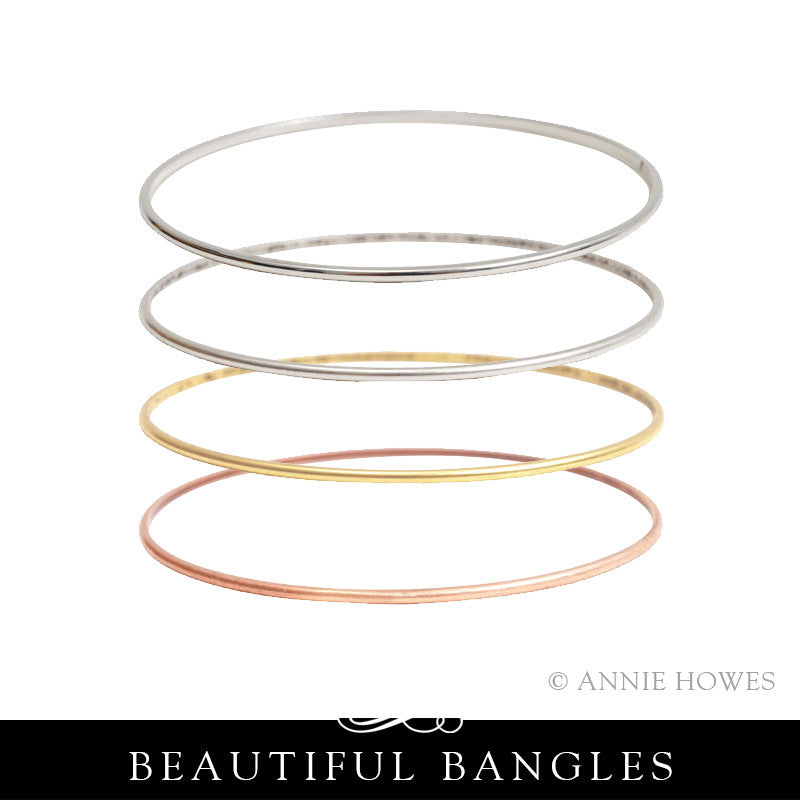 Stacking Bangle Bracelet. Small Domed. Nunn Design.