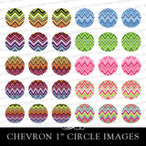 Instant Download Colorful Chevron Pattern 1" Circle Bottle Cap and Pendant Digital Download Sheet.